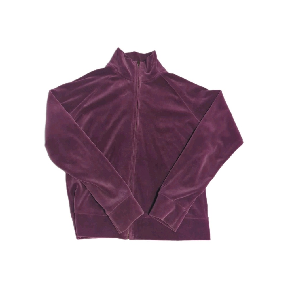 Vtg Y2K Gap Velour Track Jacket Purple Plum Womens S velvet whimsigoth indie